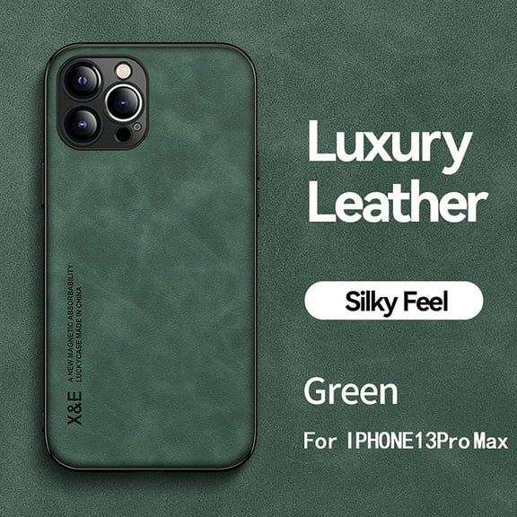 Allytech Luxury Leather iPhone 12 case, Luxurious Leather Cover Case Protective Ultra Thin Anti-Slip Simple Shell Cover for iPhone 11 6.1 inch,Green