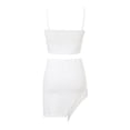 thumbnail image 6 of Bibifish Womens Skirt Sets Summer Party Club Elegant Sleeveless Cami Speckle Knit Tops And Fringe Bodycon Mini Skirt Casual Skirt Sets, 6 of 8