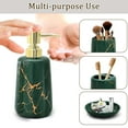 thumbnail image 5 of CERBIOR 4 Piece Christmas Green Marble-Pattern Ceramic Bathroom Accessories Set, Includes Soap Dish, Hand Soap Dispenser, Toothbrush Holder, and Water Cup, 5 of 7