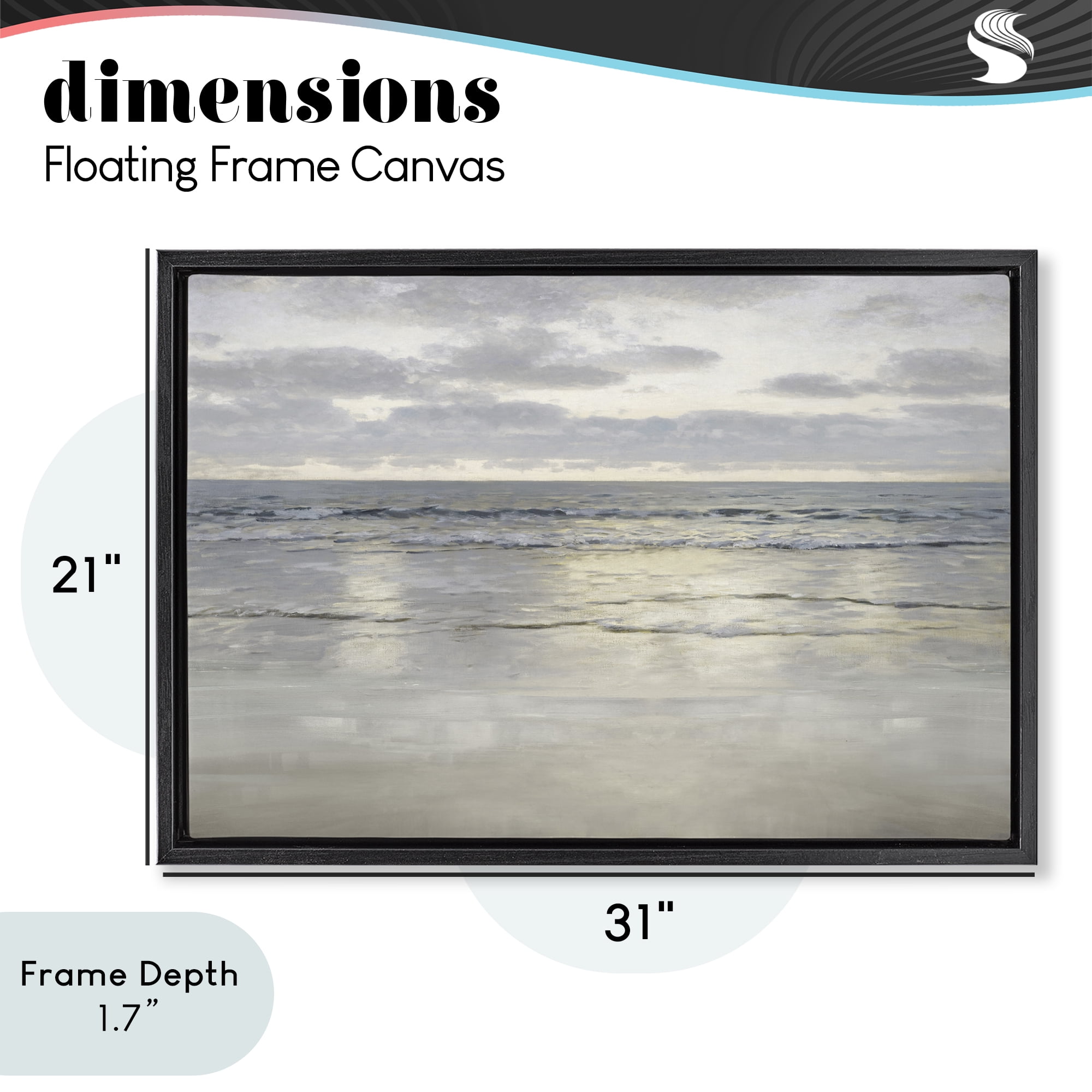 Stupell Industries Sunlight On The Sea Black Framed Floater Canvas Wall Art, design by Christy McKee