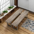 thumbnail image 6 of LAZZO 59" Dining Bench Set of 2, Farmhouse & Industrial Indoor Kitchen Bench for 6-8 People, Bed Bench & Shoe Bench, Gray, 6 of 10