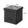 Mellow Stockbox 15" Ottoman with Storage Drawer, Black