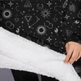 thumbnail image 3 of Oversized Wearable Blanket Hoodie,Black White Gothic Geometry Sun Moon Pattern Sherpa Blanket Hoodie with Super Pockets,Super Warm Fuzzy Pullover for Women & Men, 3 of 6