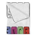 thumbnail image 2 of Periodic Table Soft Flannel Fleece Throw Blanket, Science Letterings with Capital Elements School Students Chemistry Lovers, Cozy Plush for Indoor and Outdoor Use, 70" x 90", Multicolor, by Ambesonne, 2 of 5