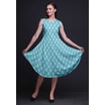 thumbnail image 2 of Bimba Robe d'Été Sans Manches à Col Rond pour Femmes, Bleu, à Imprimé Floral en Blocs, Tenue Décontractée - Très Petit, 2 of 6