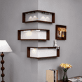 thumbnail image 4 of 3 PCS Wall Mounted Corner Shelf Floating for Living Room – Corner Shelves for Wall Storage, Ideal for Organizing Books, Decor, Plants, and Displaying Collectibles in Style(With light), 4 of 11