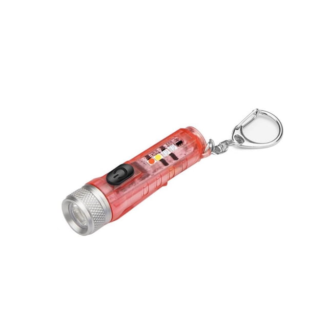 Mini llavero linterna Yuarrent USB recargable LED con hebilla al aire libre Rojo
