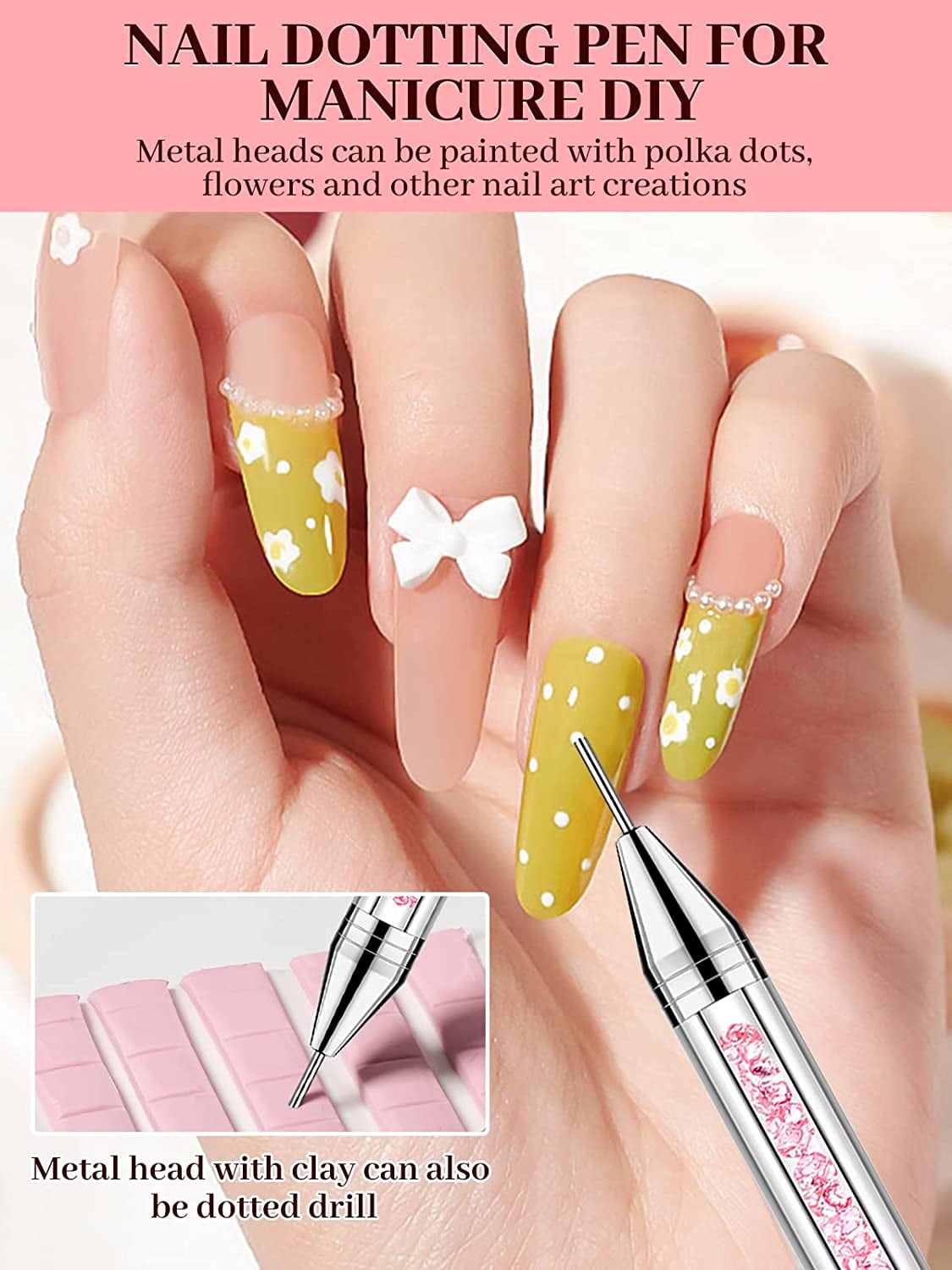 ANGNYA Strass-Picker Set – 2 Stifte Mit Wachsköpfen + Pinzette, Für Nagelkunst & DIY, Rosa/lila