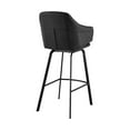 thumbnail image 3 of Brigden Black Faux Leather and Black Metal Swivel 26" Counter Stool, 3 of 12