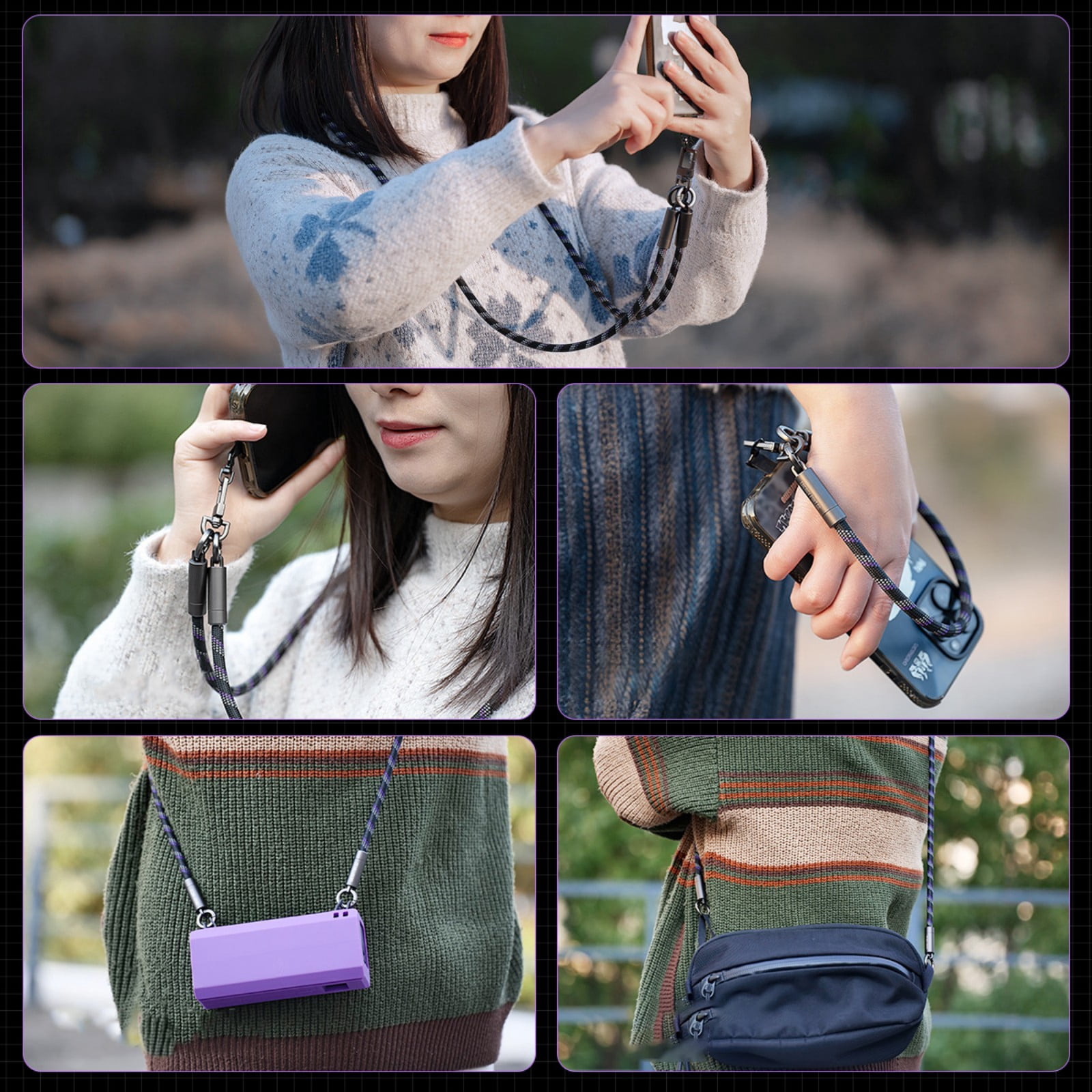 240W USB C Lanyard Cable Fast Charging Data Sync for S24 S23 Smartphone Wearable Crossbody Nylon Neck Straps Replacement