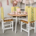 thumbnail image 3 of Summer Plant Chair Covers Set of 1 Retro Lemon Leaf Yellow Stripe Chair Back Covers Stretch Removable Washable Slipcovers Protector for Dining Room Kitchen Party Decor, 3 of 9