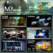 Hisense 55 M7 Series Mini-LED QLED 4K UHD Google Smart TV (55M7SG, 2026 Model) - Hi - QLED, MiniLED, Motion Rate 240, Dolby Vision, HDR10+, Built-in Subwoofer, Game Mode Pro, Google Assistant