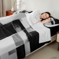 thumbnail image 4 of Castle Fairy Geometric Block King Sheets 4pcs,Abstract Vertical Streak Bedding,Black White Gray,1 Flat Sheet, 1 Fitted Sheet and 2 Pillowcases, 4 of 7