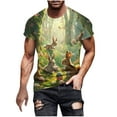 thumbnail image 2 of Mens Shirts Plus Size under $5 Easter Print Round Neck Short Sleeve T-Shirt Comfortable Top Green XXL, 2 of 5