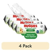 (4 pack) Huggies Natural Care Sensitive Baby Wipes, Unscented, 1 Flip-Top Pack, 56 Total Ct (Select for More)