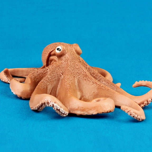 KALLORY Brown Octopus Resin Figurine Set, Unique Ocean Animal Sculpture for Home Decor and Coastal Style Accents