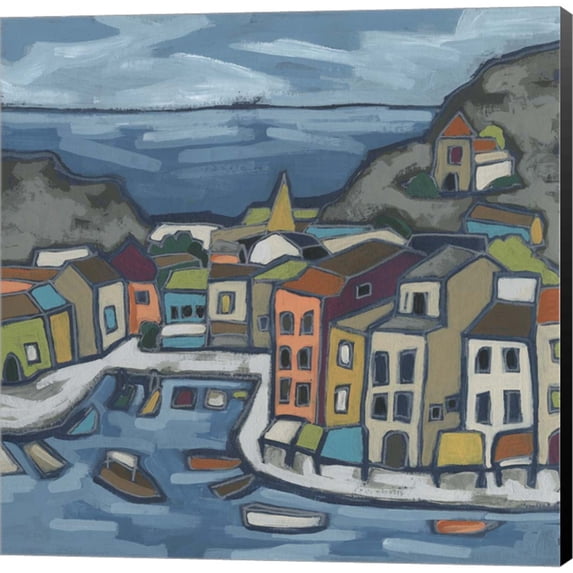 Great Art Now Mosaic Harbor II by June Erica Vess, Canvas Wall Art, 12W x 12H