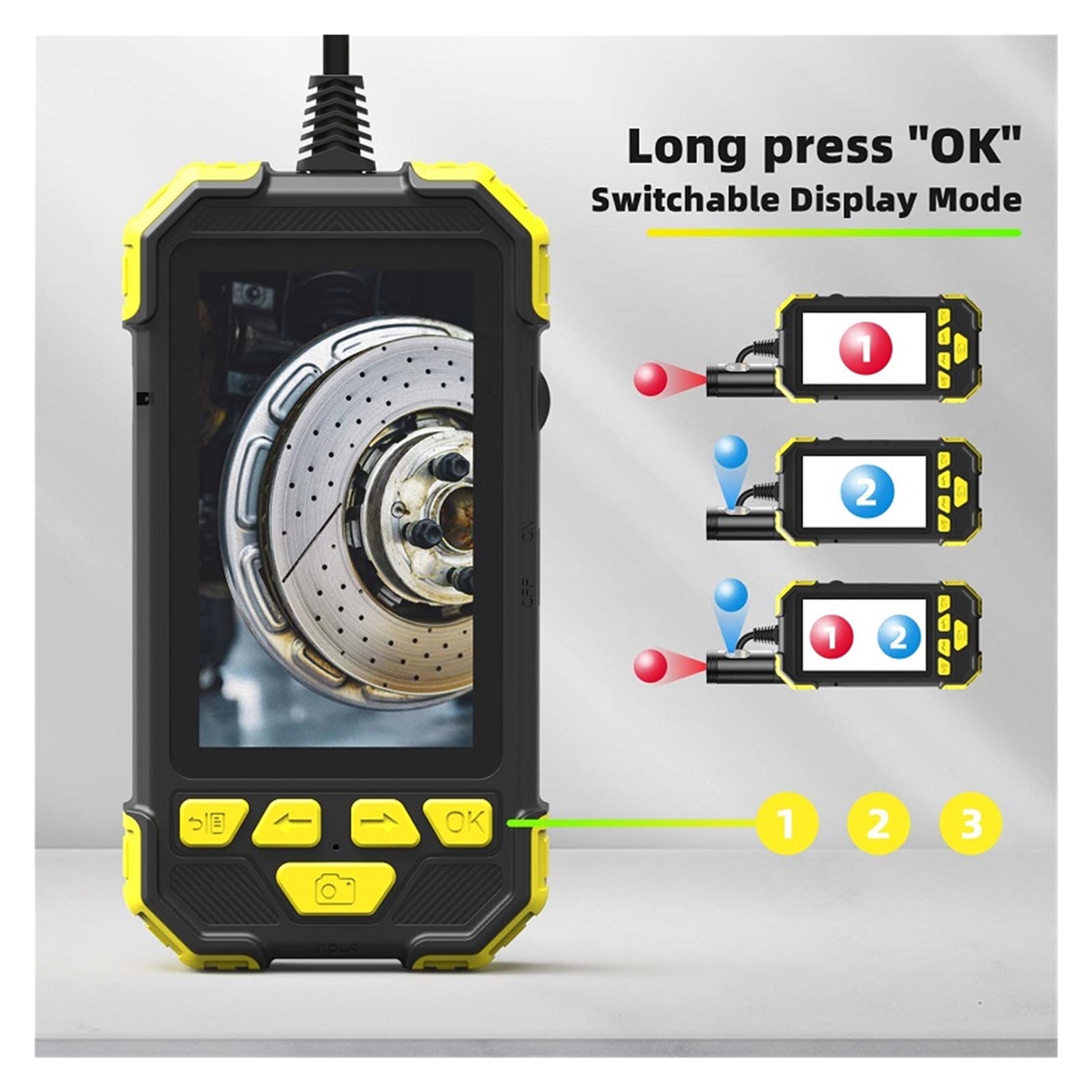 Y19 Endoscope Camera Single & Dual Lens Camera 4.3" IPS Screen HD1080P Endoscope For Car Underwater Camrea LEDs Rigid Cable ,Convenient to Use