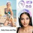 thumbnail image 6 of Spa Headband Wristband Set with Hair Clips – Puffy Makeup Headband for Women, Face Washing, Facial Mask, Shower Accessories, Gifts for Teen Girls, 6 of 8
