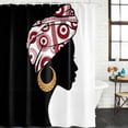 thumbnail image 2 of Boho Bathroom Shower Curtains with 12 Hooks Polyester Waterproof Shower Curtain for Stalls and Bathtubs Abstract Bohemia Womens Moons Scarf Black White Decorative Bathroom Curtain 72x72 Inches, 2 of 9