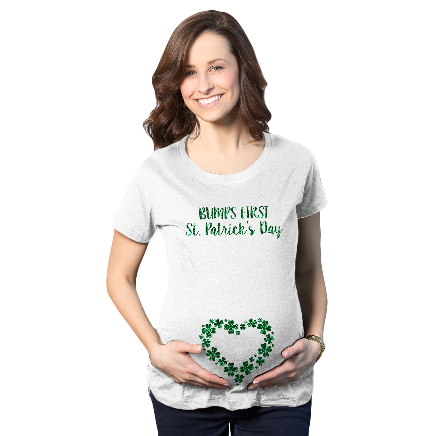 Crazy Dog T-Shirts - Maternity Bumps First Saint St Patricks Day T Shirt Cute Reveal Pregnancy