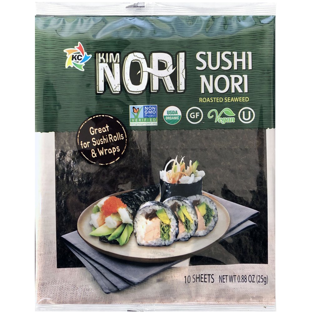 Organic 10 Full Size Sheet KIMNORI Sushi Nori Premium Roasted Seaweed
