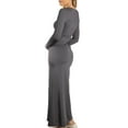 thumbnail image 4 of Jess by Meiko Women's Dress Long Sleeves Square Neck Thumb Hole Bodycon Sculpt Maxi Dress S Grey, 4 of 7