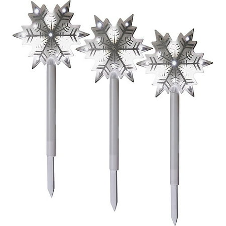 LED Sparkle Snowflake Light Show Pathway Stakes