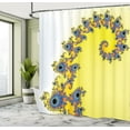 thumbnail image 5 of Ambesonne Modern Shower Curtain, Trippy Seahorse Pattern, 69"Wx75"L, Earth Yellow Blue, 5 of 5