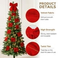 thumbnail image 4 of Ayieyill 13 Pack Velvet Red Christmas Tree Bows, Large Christmas Bows for Tree Wreath Stairs Railing Fireplace Indoor Decor, 4 of 8