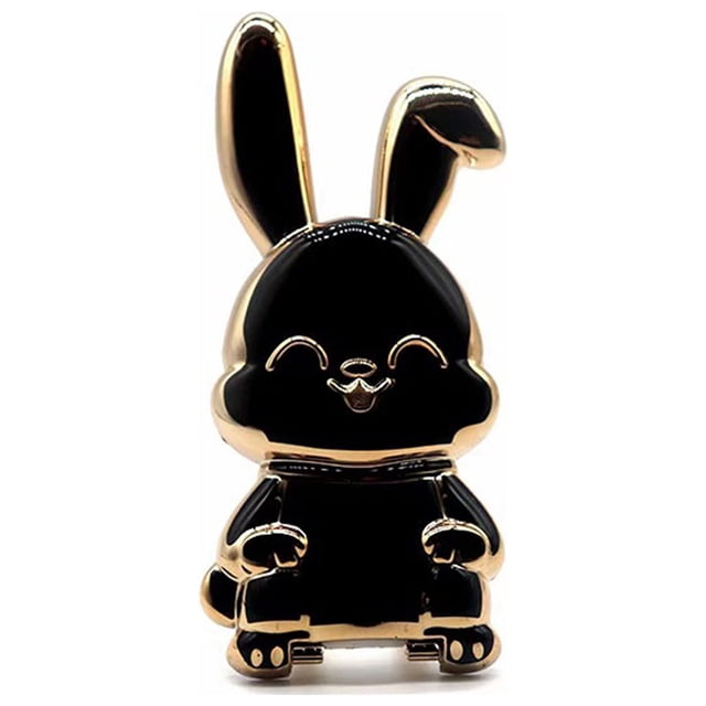 Soporte para teléfono móvil con forma de carrito de conejo, autoadhesivo, con gran capacidad de carga, galvanizado, adorable anillo para dedo, accesorios para teléfono móvil.