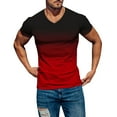 thumbnail image 2 of GZWYHT Mens T-Shirts,Compression Shirt Mens Spring Summer Casual Sports Comfortable Soft Gradient Solid Color Slim Short Sleeve V Neck T Shirt V Neck T Shirts,Tshirts Shirts White XXL, 2 of 4