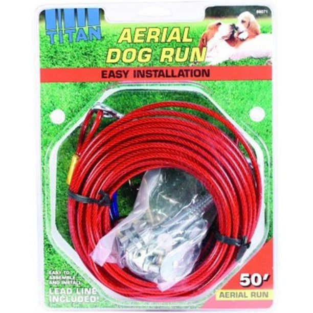Coastal Pet Products 828013 Titan Aerial Dog Run Red & blue, 50 ft