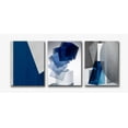 thumbnail image 2 of Blue Abstract Wall Art for Living Room Decor 12x16 Modern Blue White Grey Abstract 3D Geometric Canvas Panels Painting Picture Framed Artwork Office Bathroom Bedroom Home Decor 3 Pieces, 2 of 6