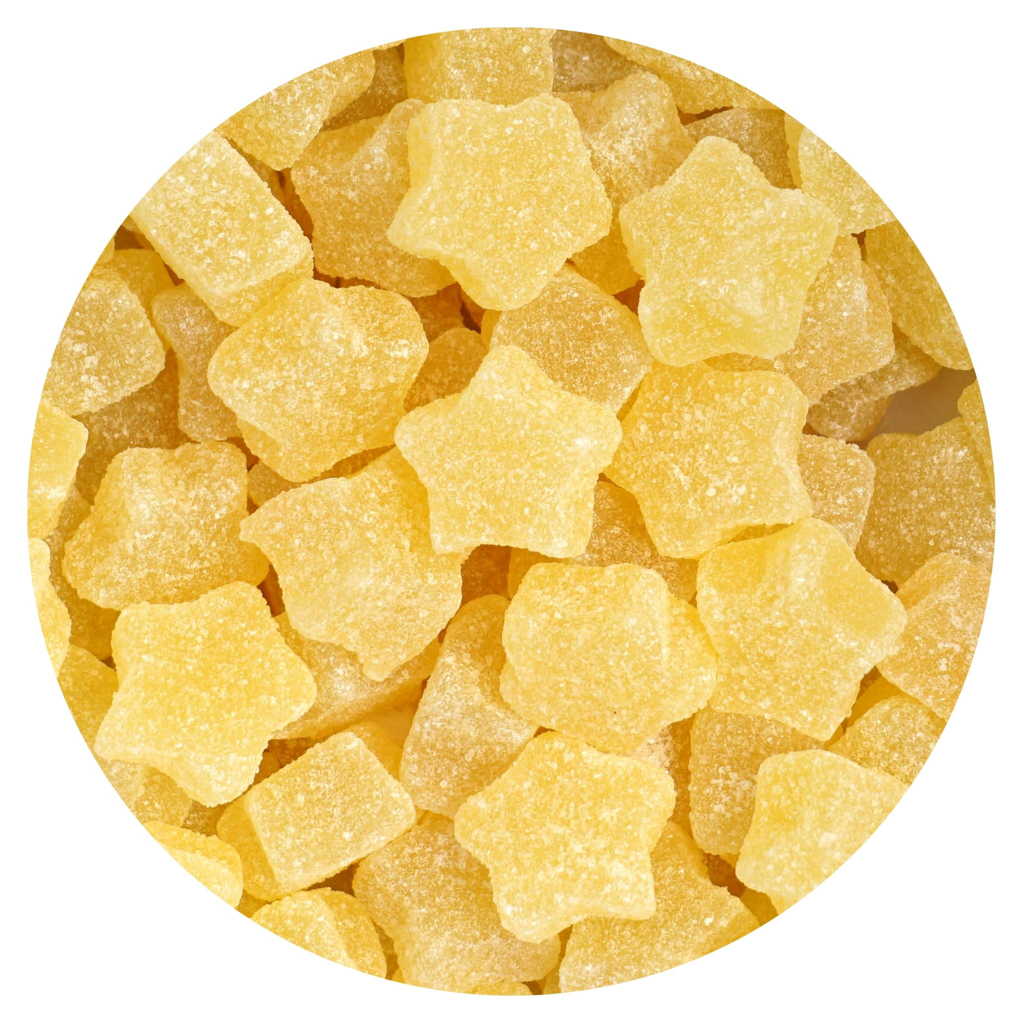 Yellow Sugared Jelly Stars, MFF30 1lb Bulk Bag, Firm Jelly Candy