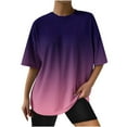 thumbnail image 1 of Blusa de manga corta con estampado de cuello redondo informal para mujer a la moda, Tops de verano OAVQHLG3B Store lin121212, 1 of 4