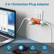 K KASONIC 3 Way Plug Adapter, Heavy-Duty Grounded Power Tap, 15Amp 125V Tap Adapter Plug, Orange (3 pack)
