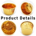 thumbnail image 3 of 50Pcs 3.5 Oz Cupcake Baking Cups, Disposable Aluminum Metallic Foil Muffin Liners for Baking, Party, Wedding, Holiday(Gold), 3 of 4