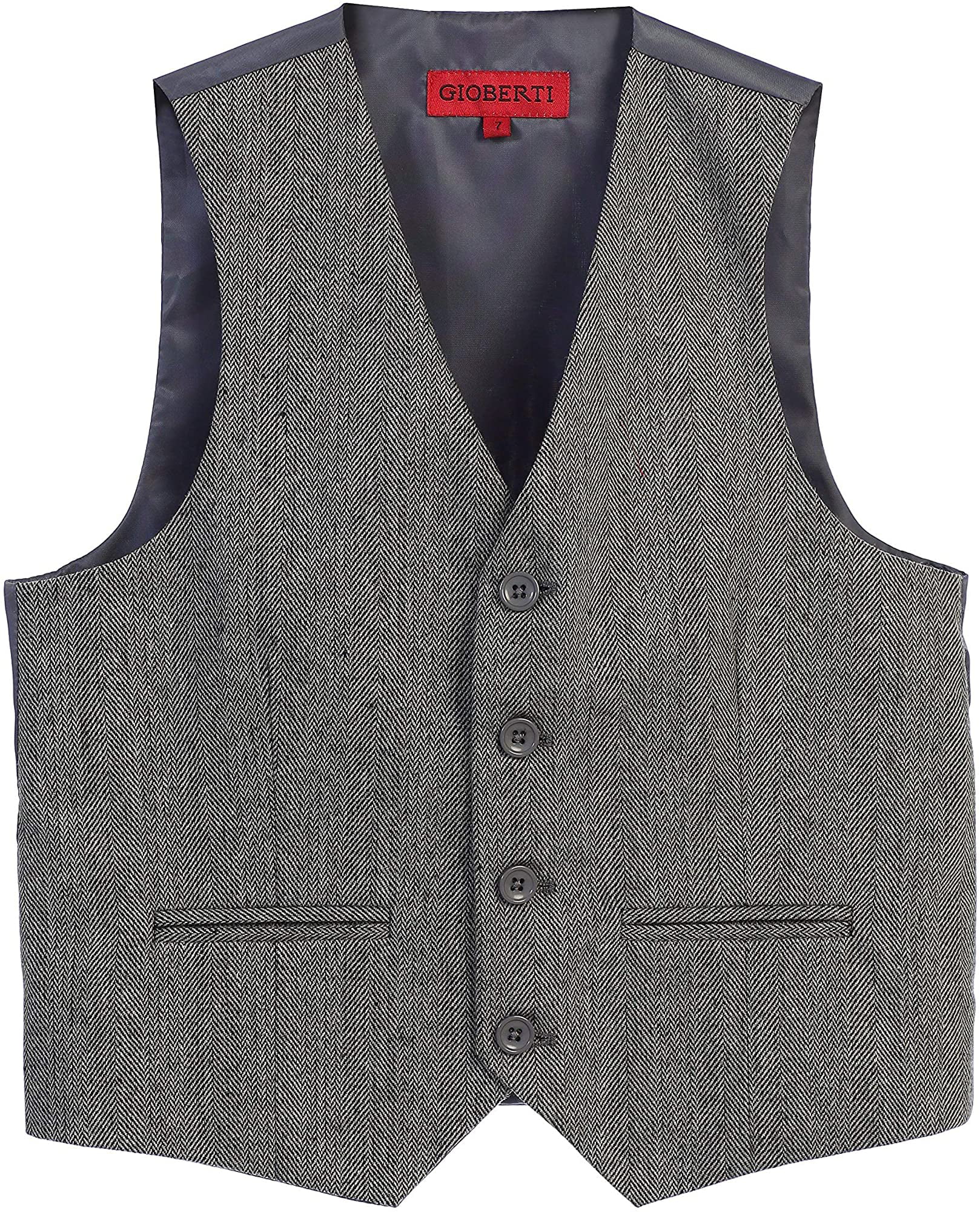 Gioberti Boy's Tweed Plaid Formal Suit Vest 
