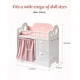 thumbnail image 4 of Robud Victoria Doll Crib Wooden Baby Doll Cradle with Storage and Bedding Pretend Play Furniture Toy for Toddlers Girls,Pink, 4 of 11
