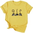 thumbnail image 4 of 3 Cats Print Cute Short Sleeve T-Shirt For Women, 4 of 5