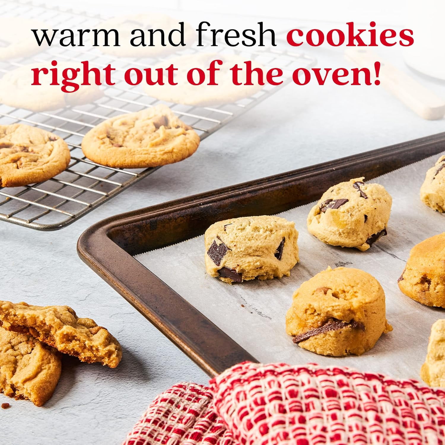 David's Cookies Preformed Frozen Cookie Dough, Gluten-Free Chocolate Chip, 64 Count