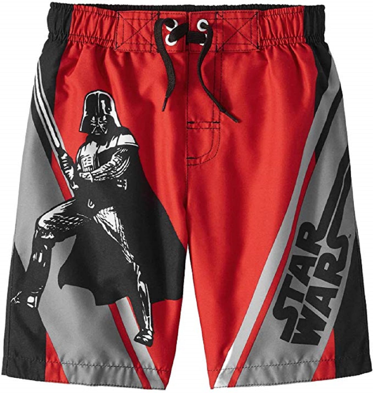 Star Wars Boys Swim Suit Trunks Board Shorts Sizes 4 5/6  7 Black Red New 