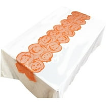 Wadada Fall Table Runner Thanksgiving Decorations 14 x 72 Inch Table Runner Fall Decor Harvest Lace Pumpkin Runner Brow Long Fall Table Line Fall Thanksgiving Autumn Dinner Home Decor (Orange)