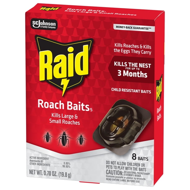 Raid Double Control Large Cockroach Bait, Kills Roach Nests for