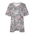 thumbnail image 2 of Camiseta de Manga Corta de Cuello en V Sólido Casual, Camisetas de Manga Corta para las Mujeres, 2 of 4