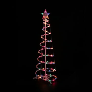 Northlight 4ft Lighted Spiral Christmas Tree with Star Tree Topper, Multi Lights
