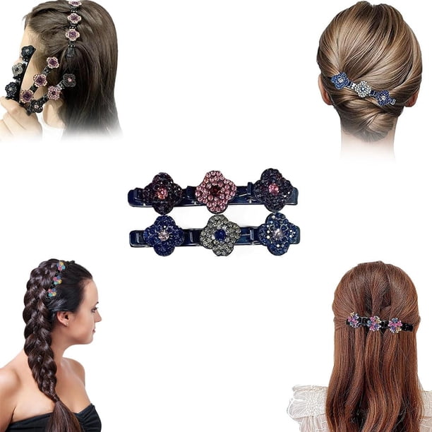 Pinzas para el cabello trenzadas Simplicity, pinzas para el cabello trenzadas con piedras de cristal brillantes, pinzas para el cabello trenzadas para mujeres, pinzas para el cabello trenzadas Beneath
