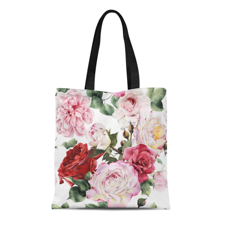 Two Pink Roses Watercolor Tote Bag