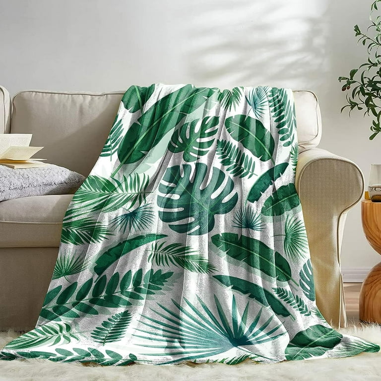 Leaf Blanket, Green Leaf Blanket Throw, Soft Lightweight Monstera Palm  Tropical Leaf Flannel Blanket, Green White Forest Jungle Plant Cozy Fleece  Plush for Adult Teens, Sofa Bed Office, 50"x60" - Walmart.com